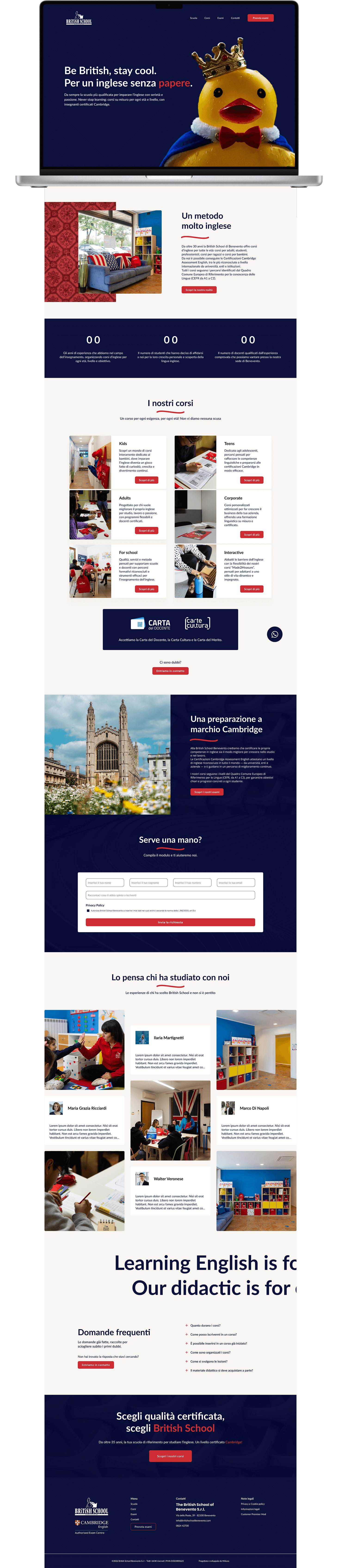 home del sito di British School Benevento